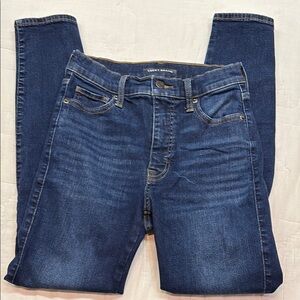 Lucky Brand Women's Skinny Fit Ankle Jeans - Dark Blue Wash Stretch Denim